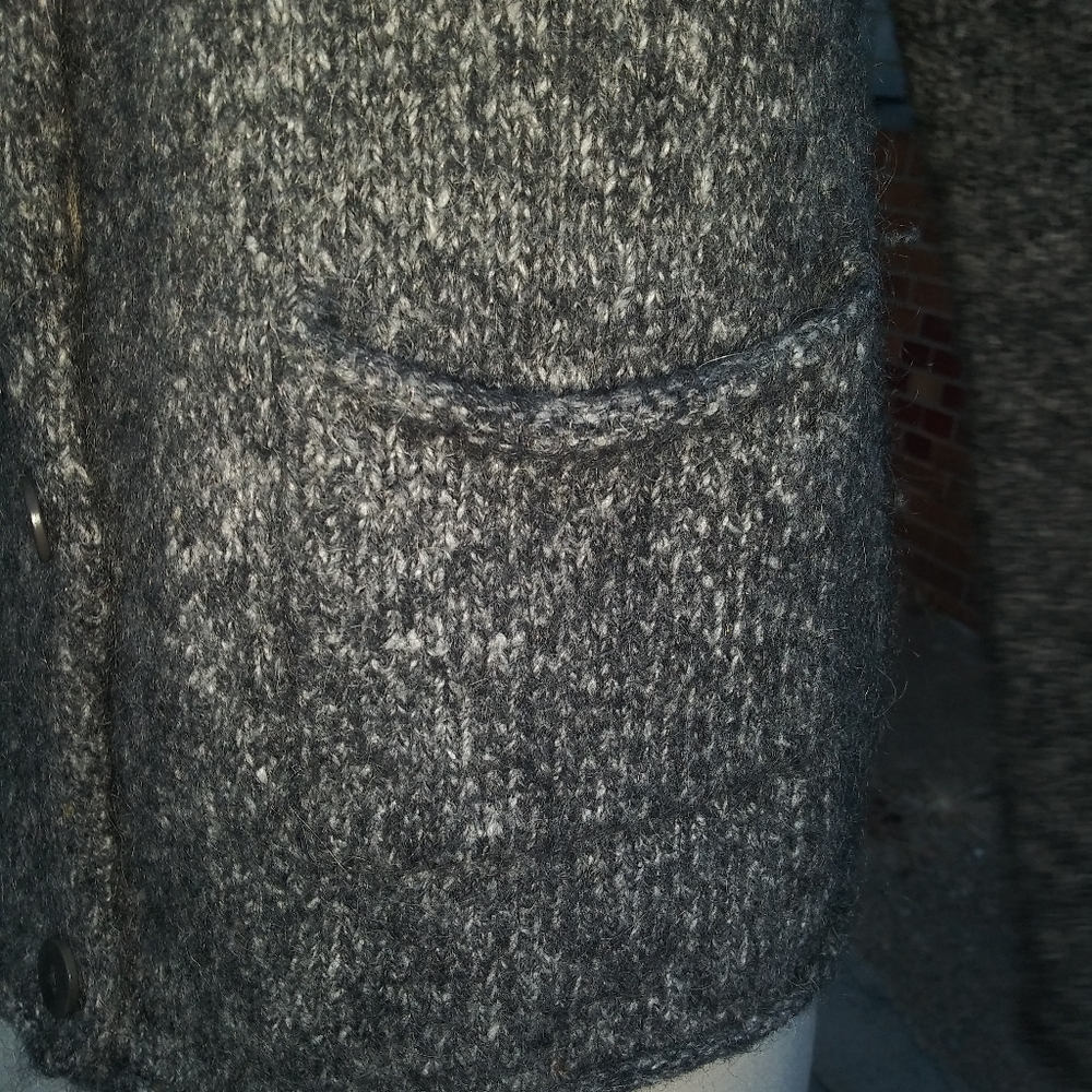 Eileen Fisher Wool & Alpaca Italian Yarn Knit Sweater in Grey Size Medium Petite - Picture 3 of 12